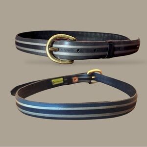 Early 2000s Totally Tubular Recycled Rubber Belt Brass Buckle Unisex 34”